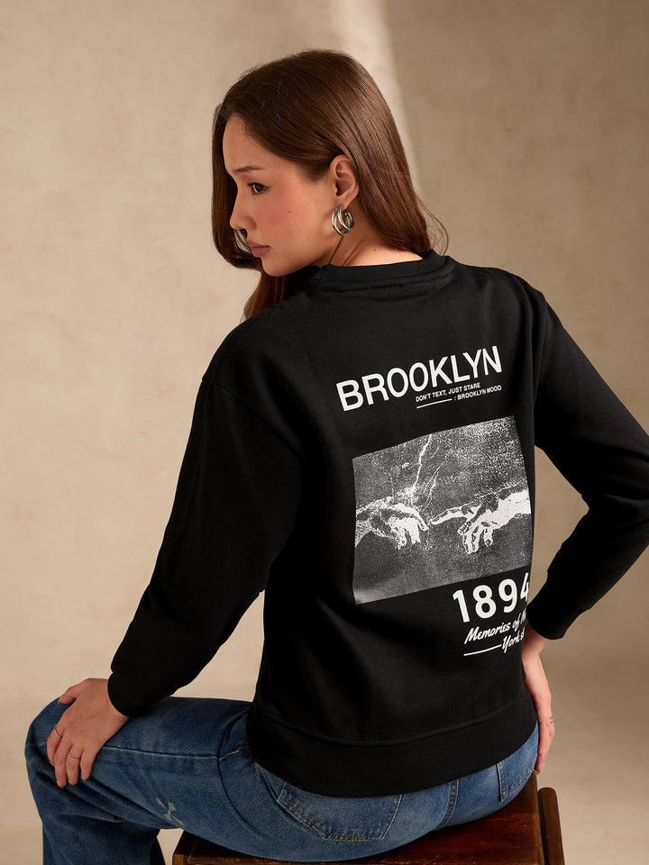 Black Back Brooklyn Graphic Fleece Sweatshirt