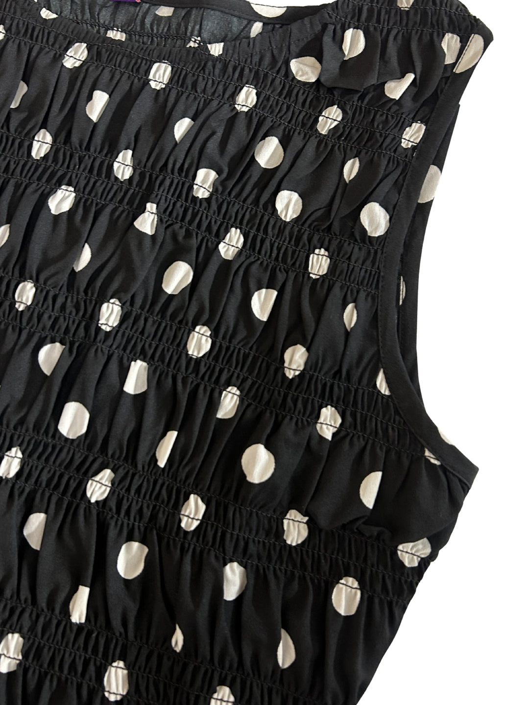 Black Ruffled Polka Dot Top