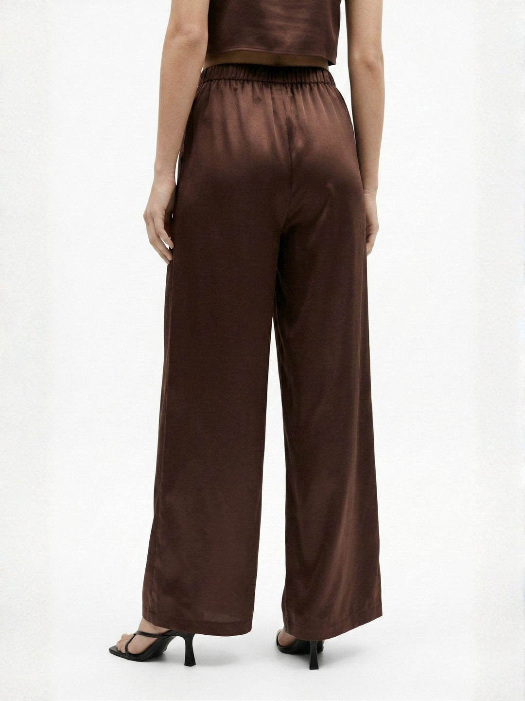 Brown Low Waist Wide Leg Trousers