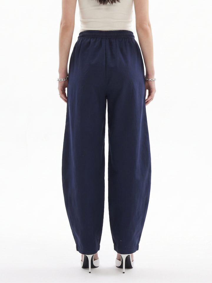 Blue Barrel Fit Utility High Waist Trouser