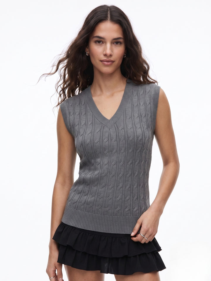 Grey Textured Fitted Top