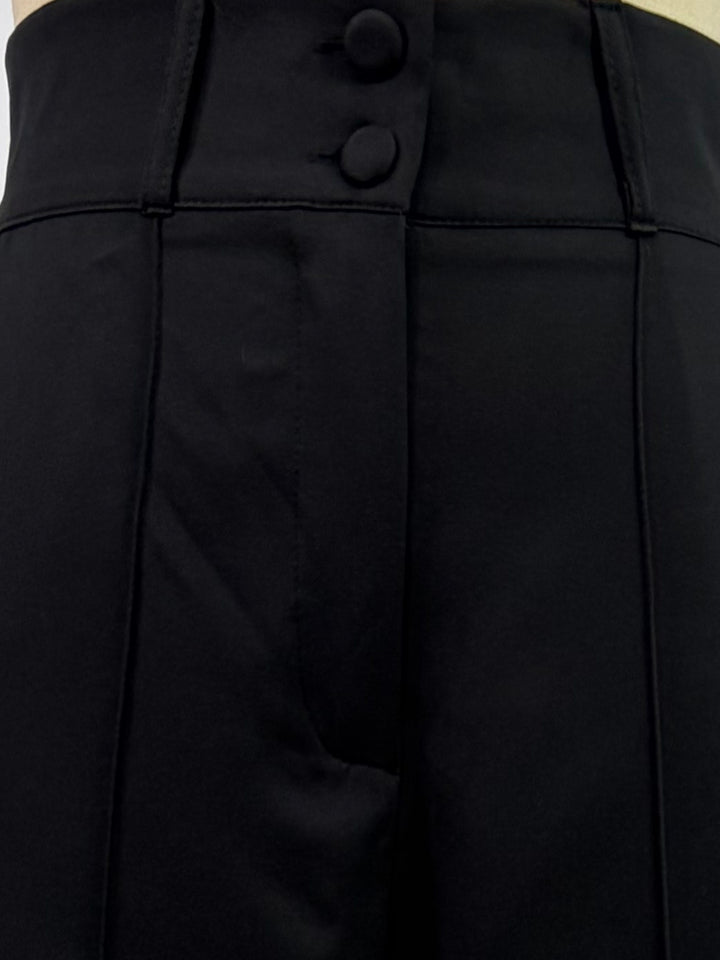 Black High Waist Structured Trousers