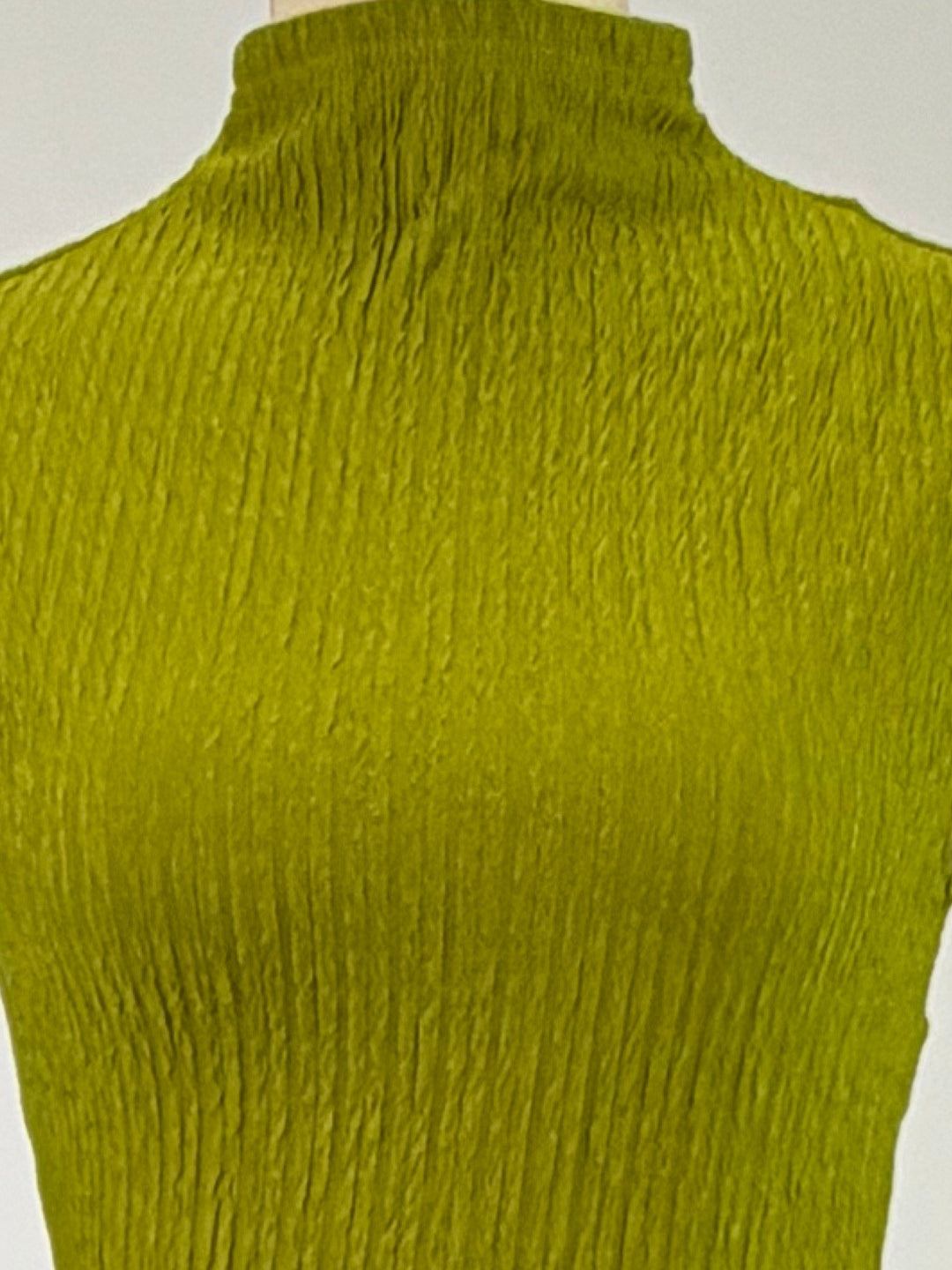 Green High Neck Fitted Dress With Thigh High Slit