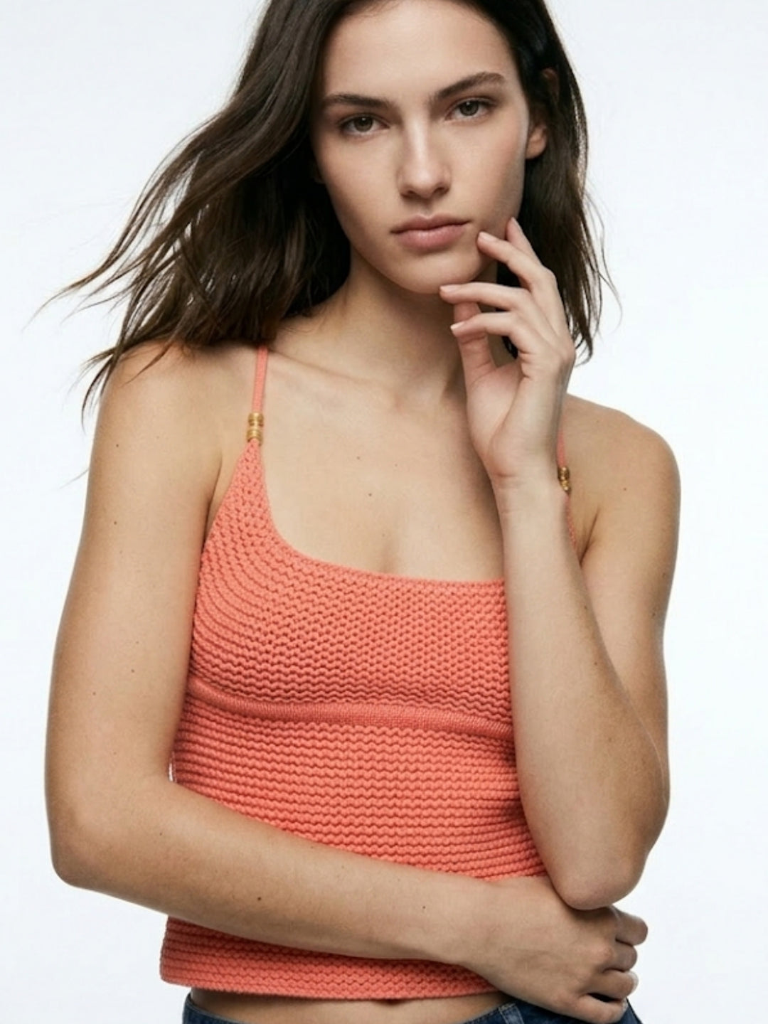 Pink Spaghetti Strap Fitted Camisole