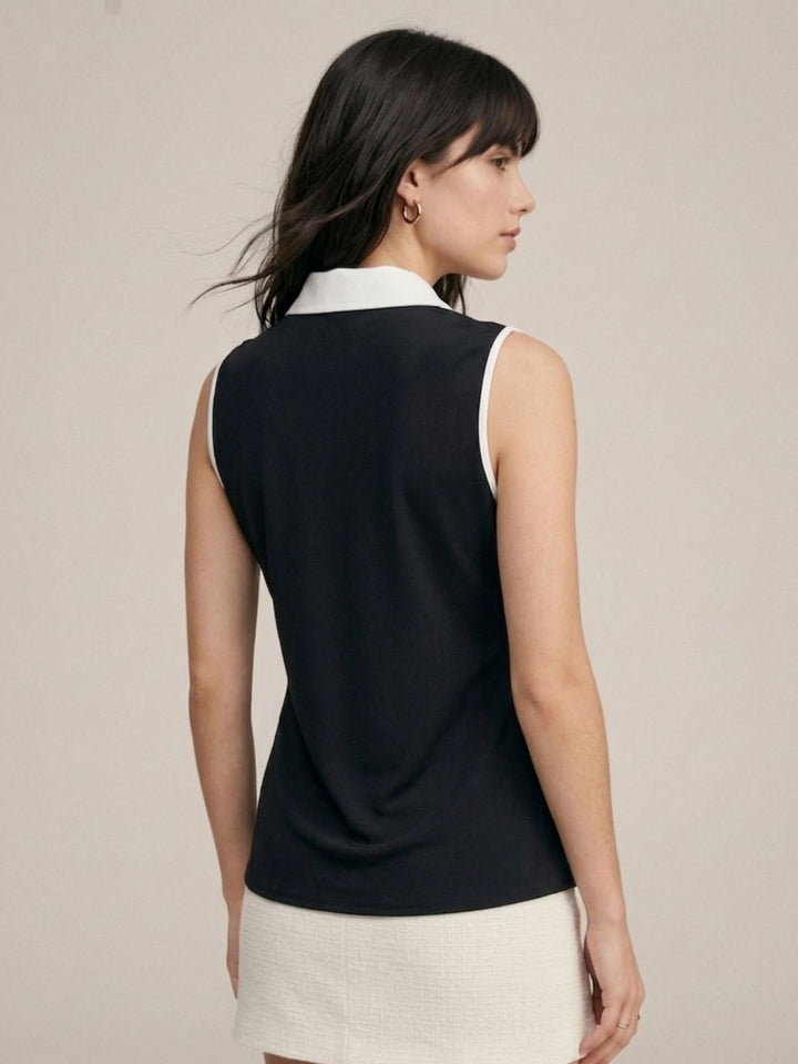 Black Sophisticated Black Sleeveless Shirt