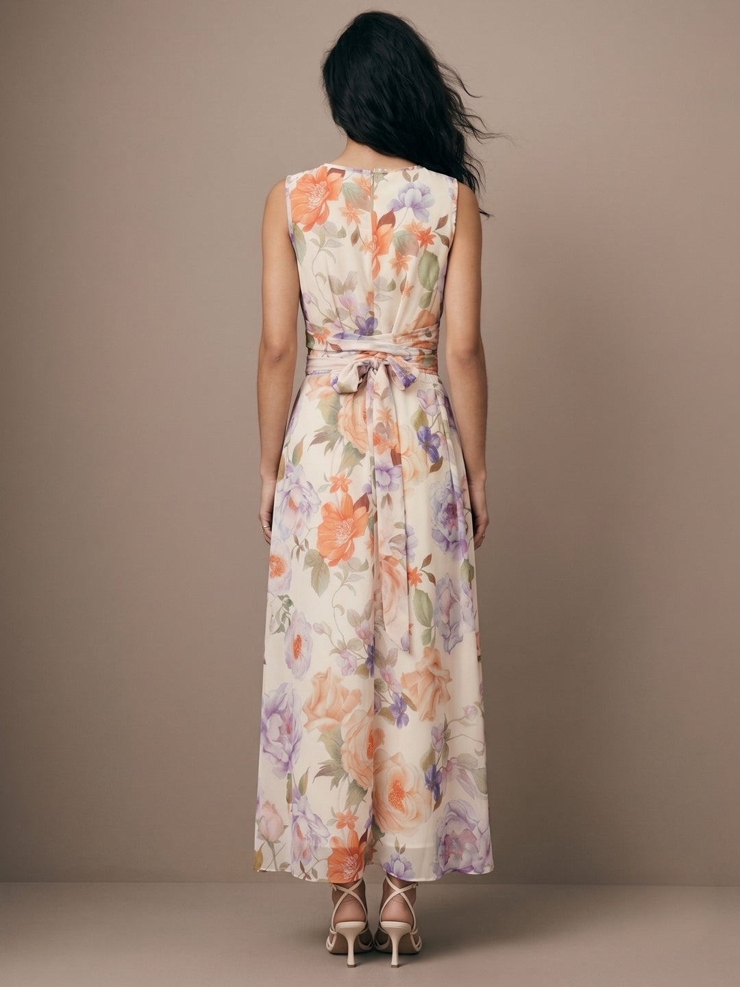 Multi All Over Printed Cinched Waist Dress