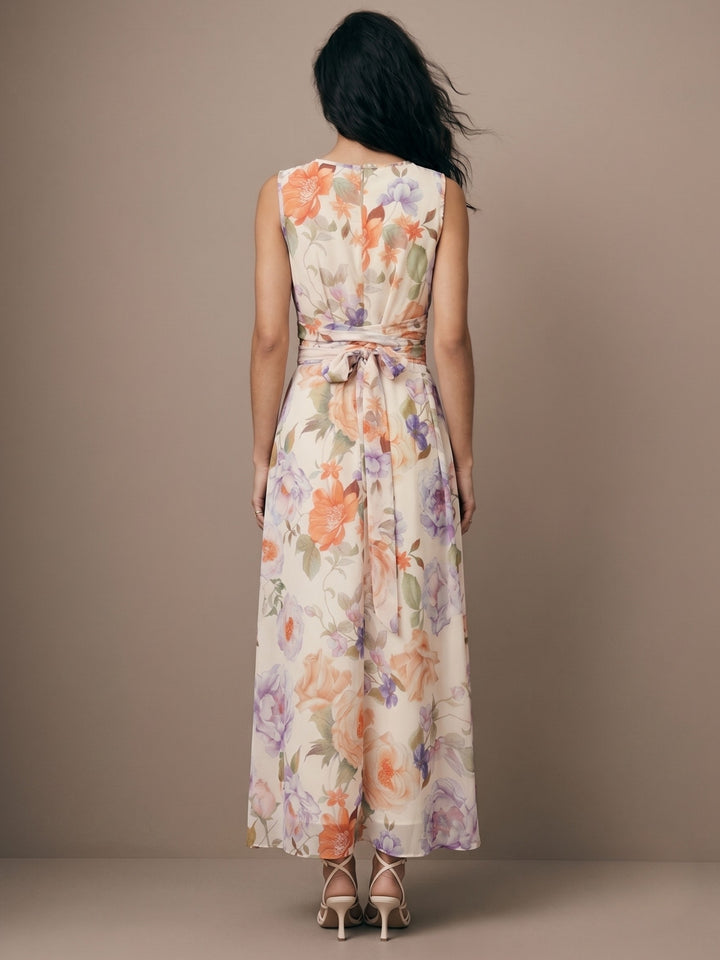 Multi All Over Printed Cinched Waist Dress