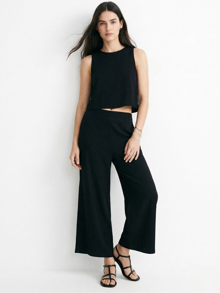 Black Back Button Down Top With Pant Co-Ord Set