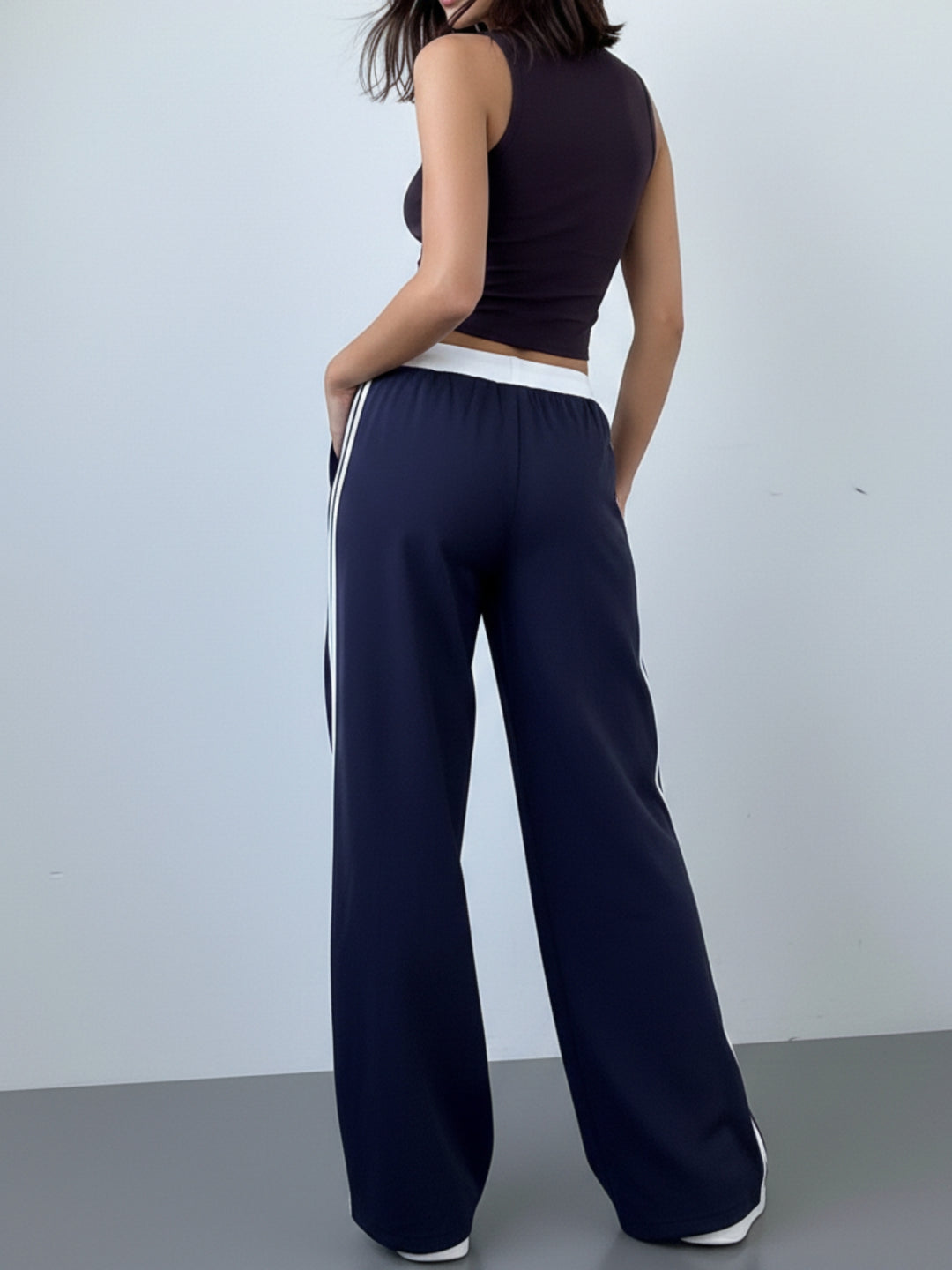 Navy Blue Contrast Waistband Sweatpant