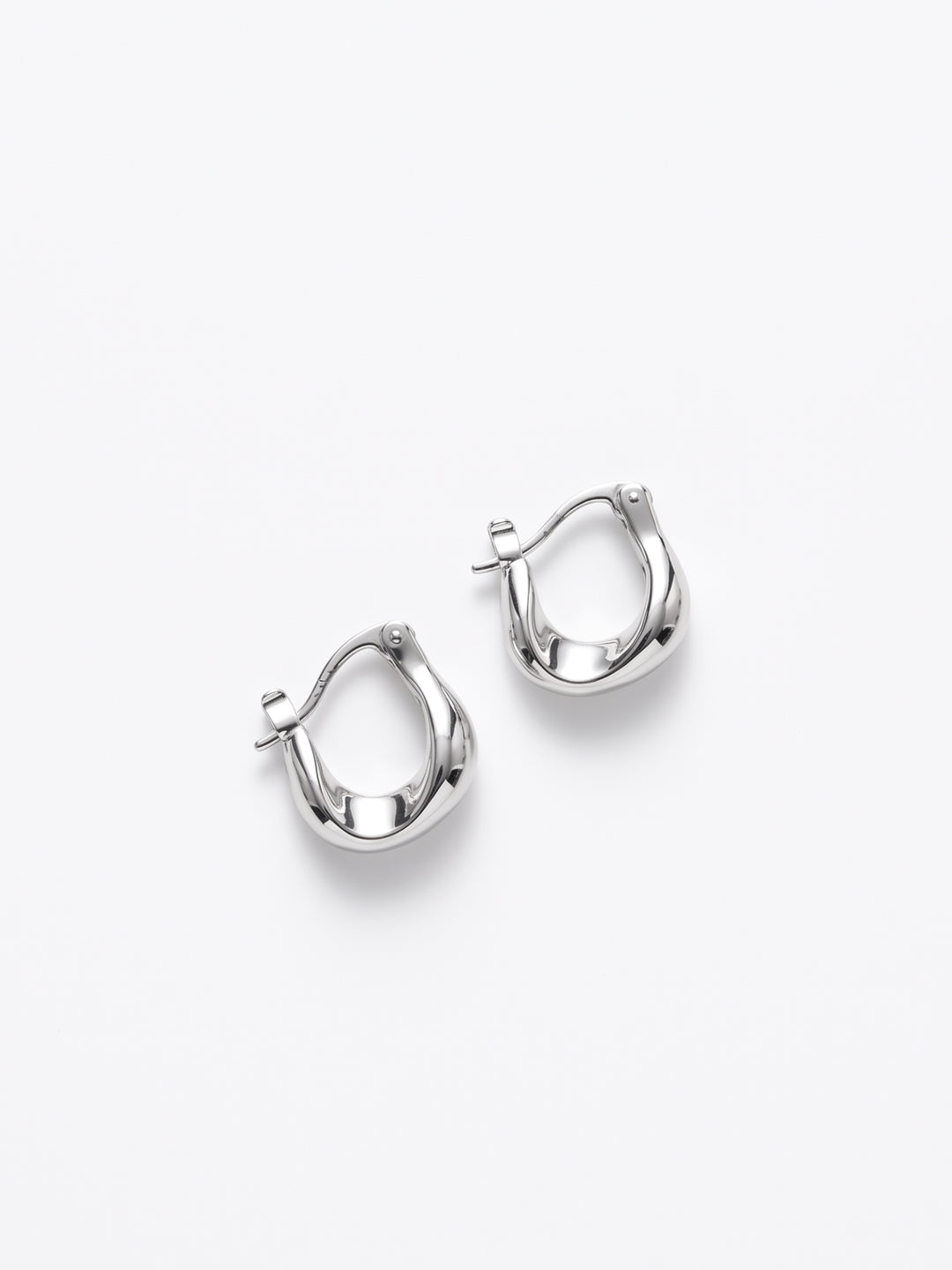Silver Hooped Metal Earrrings