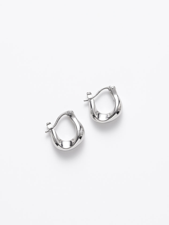 Silver Hooped Metal Earrrings