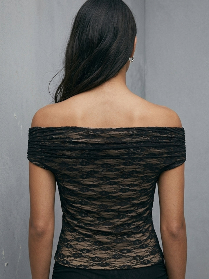 Black Off Shoulder Lace Top