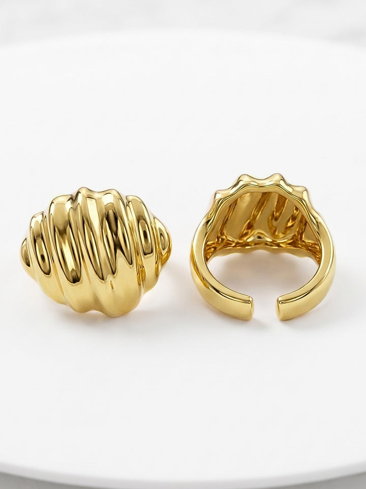 Gold Textured Surface Metal Ring