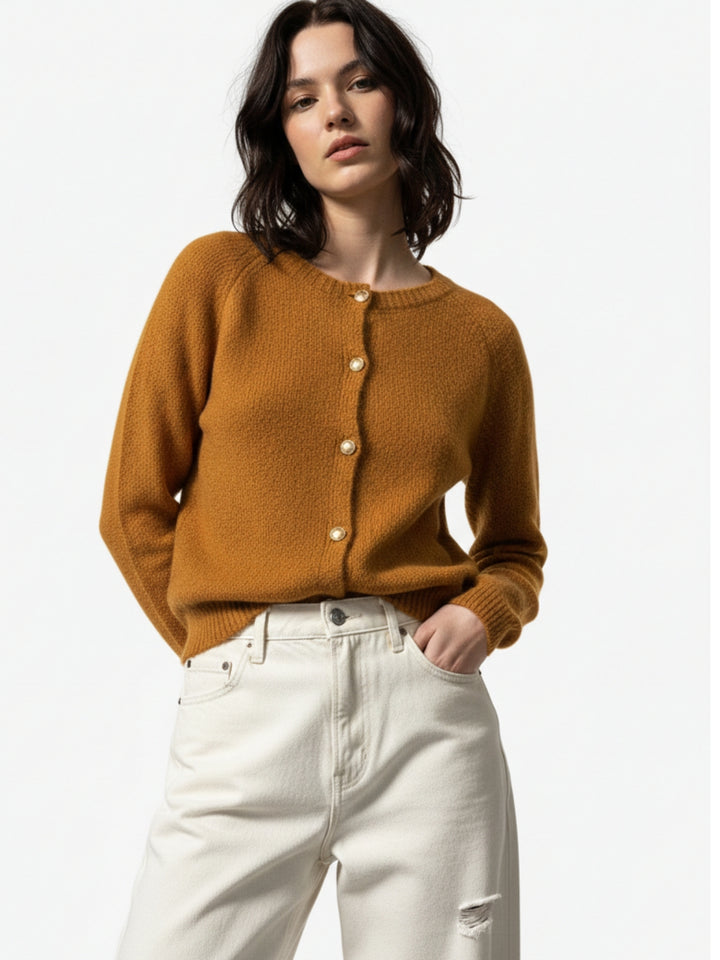 Yellow Full Sleeve Front Buttoned Cardigan