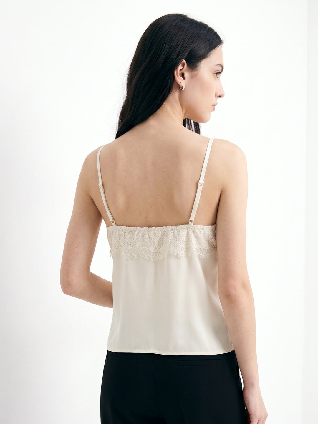 Yellow Strappy Camisole With Lace Bustier