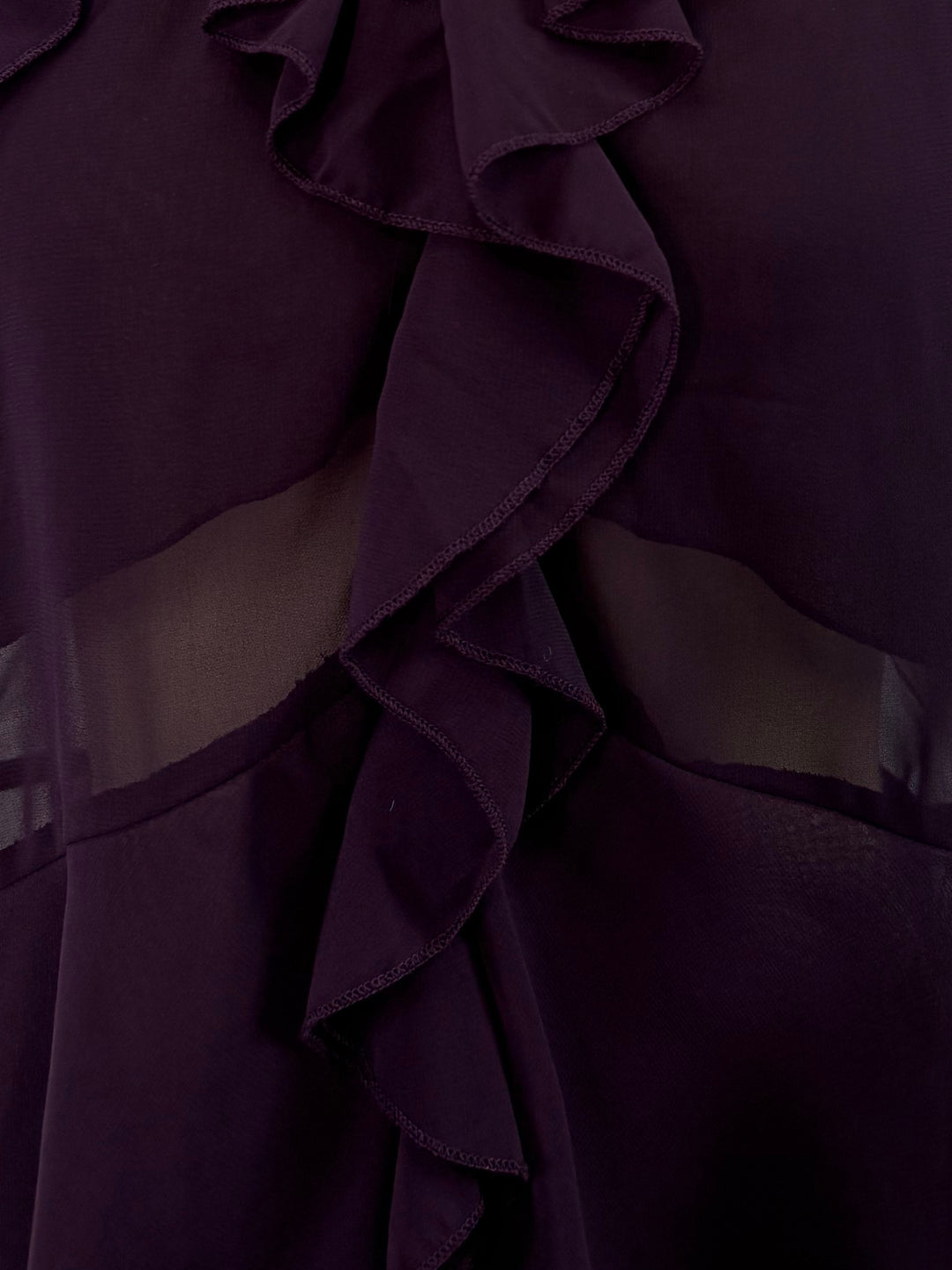 Wine Halter Neck With Ruffles Top