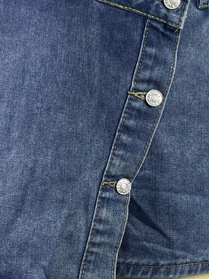 Blue Wrap Buttoned Shorts