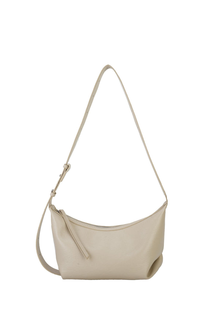 White Solid Hobo Bag