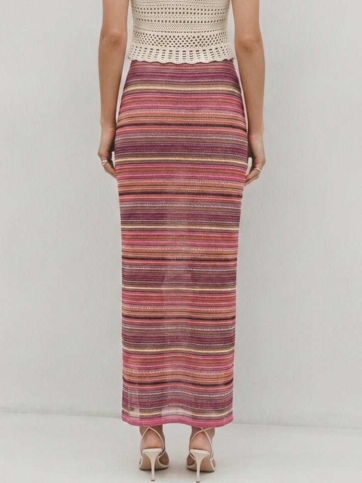 Multi Striped Crochet Skirt