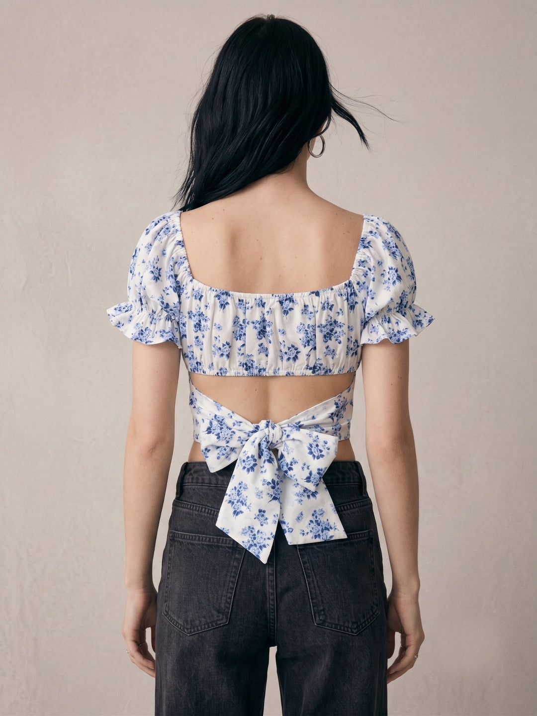 Multi Printed Wrap Hem Blouse