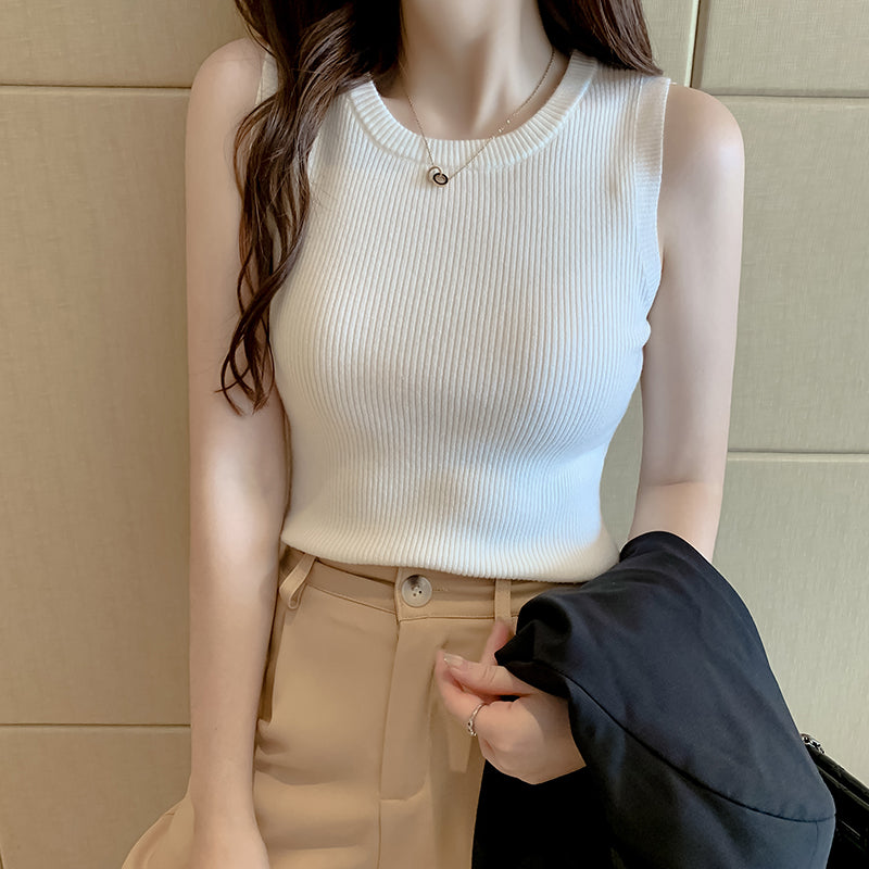 White Wide Strapped Tank Top