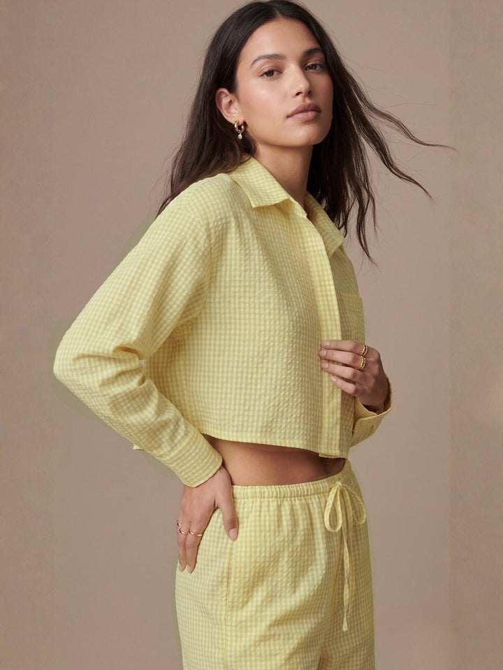 Yellow Full Sleeve Front Buttoned Shirt And Pant Set