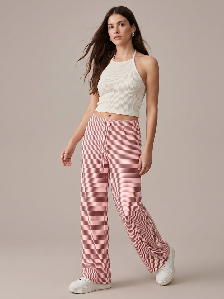 Pink Low Waist Wide Leg Pant