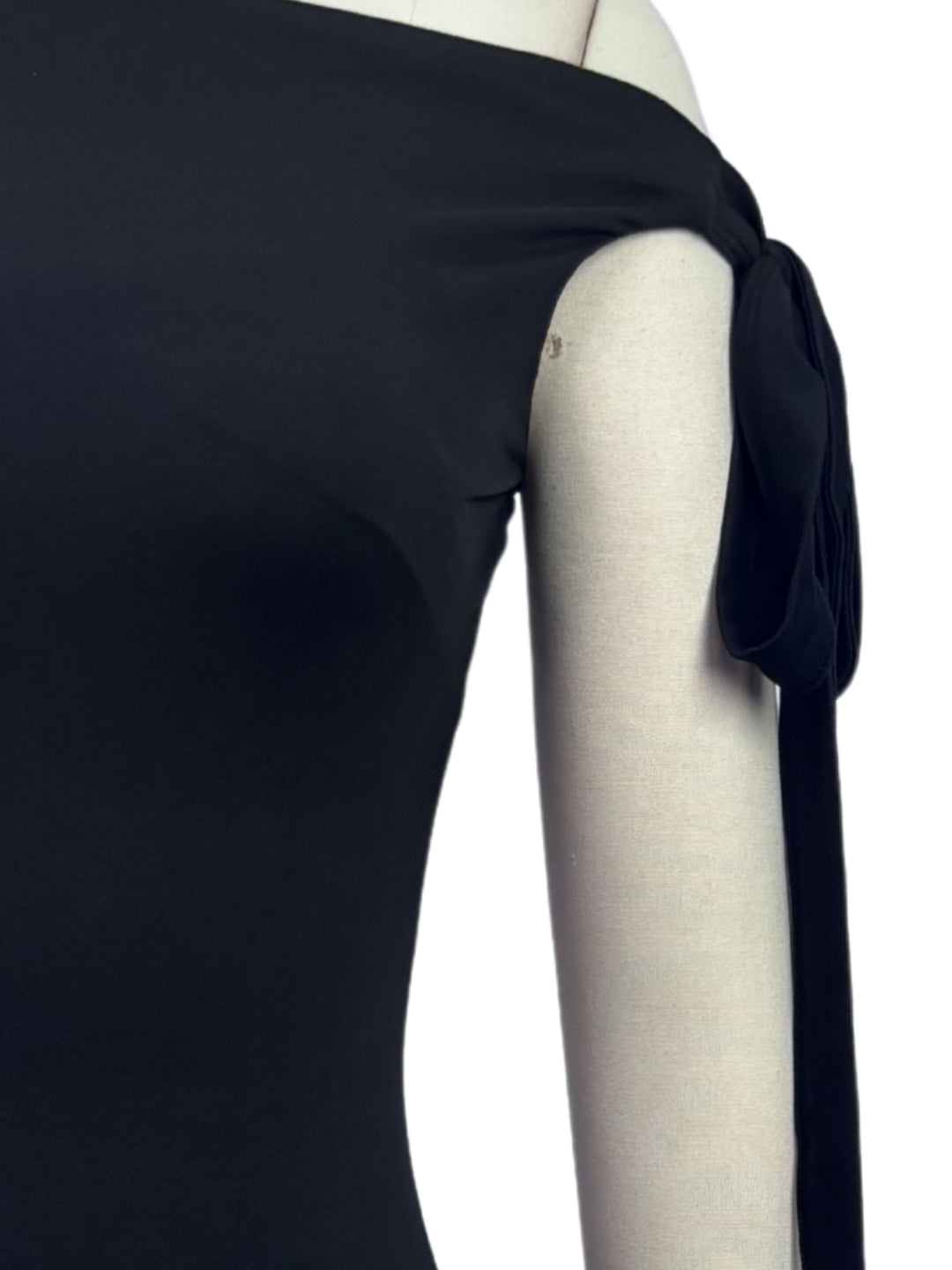 Black One Shoulder Fitted Dress With Sheer Mesh Bottom