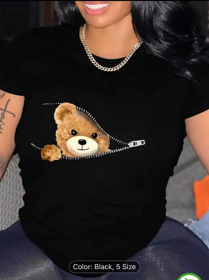 Black Regular Graphic T-Shirt