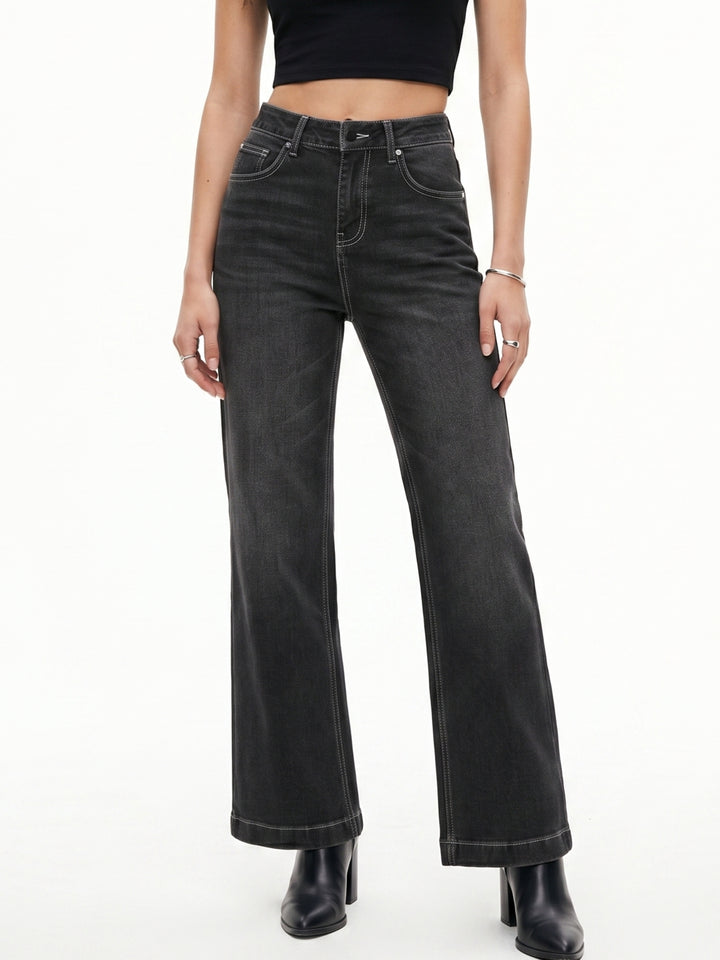 Black High Waist Wide Leg Jeans