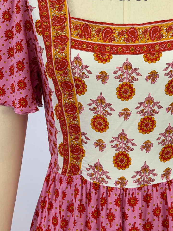 Pink Dual Print Block Dress