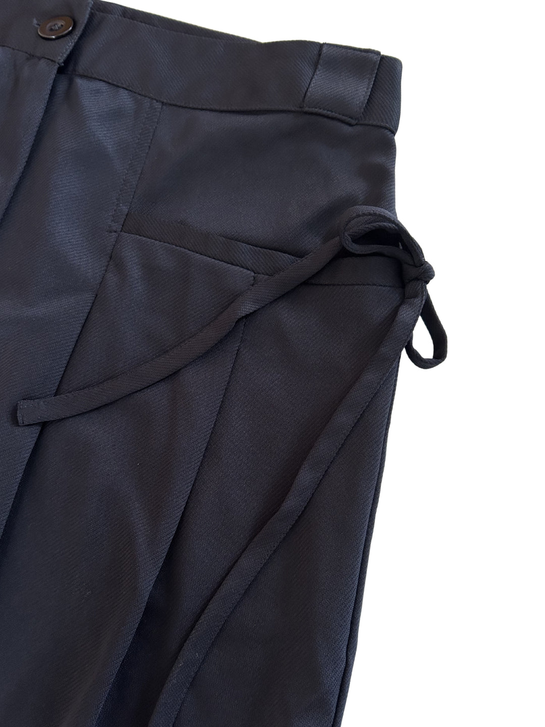 Navy Blue High-Waist Wide-Leg Baggie Pleated Trouser