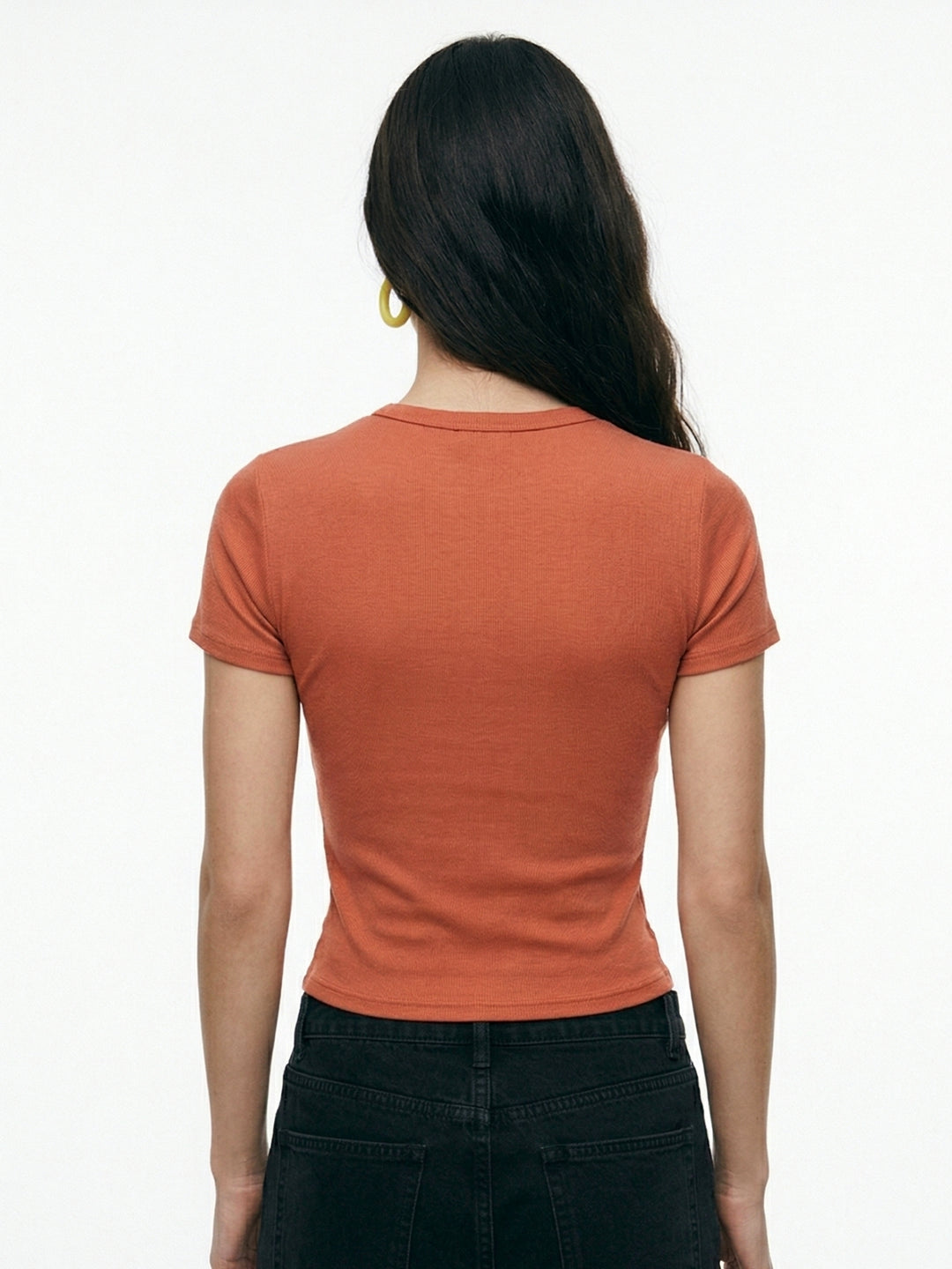 Rust Short Sleeve Printed Top
