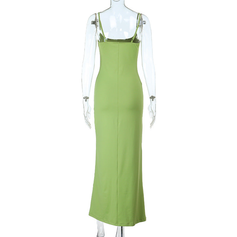 Green Tonal printed fitted dress