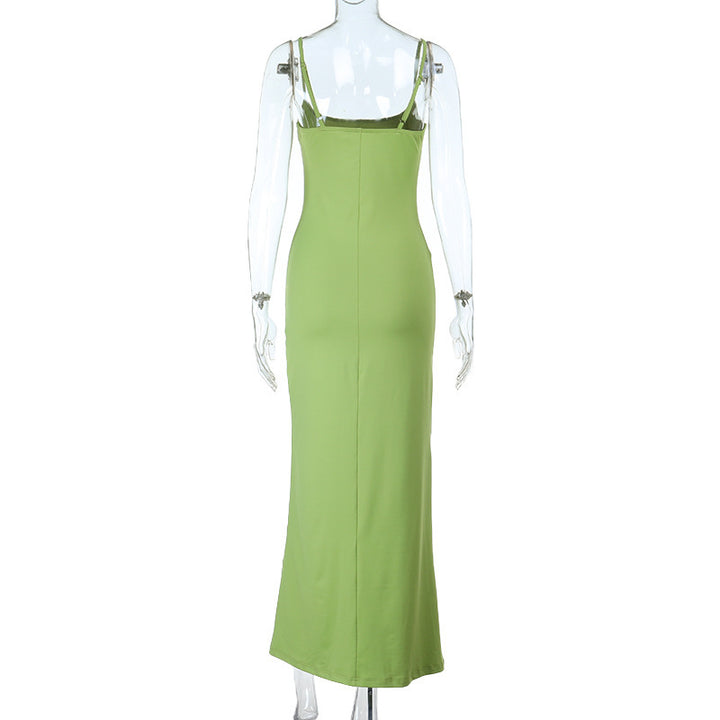 Green Tonal printed fitted dress