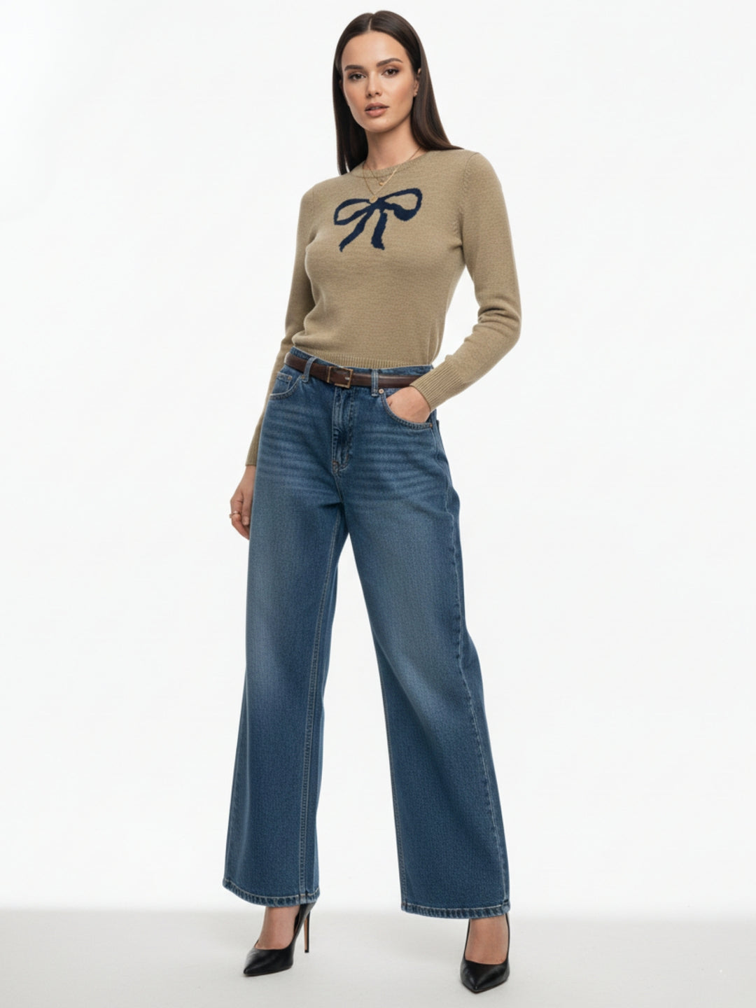 Khaki Full Sleeve Printed Sweatshirt