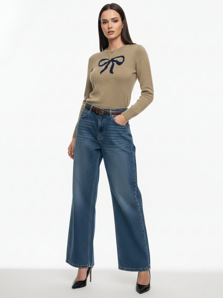 Khaki Full Sleeve Printed Sweatshirt