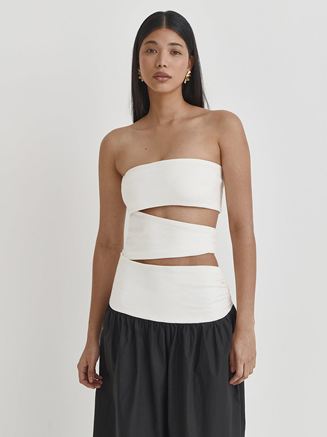 Black Tube Cut-Out Dual Toned Dress