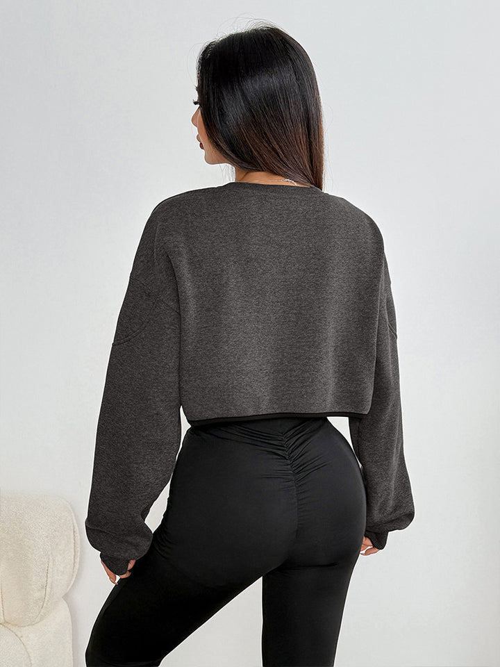 Grey Full Sleeve Crew Neck Sweatshirt