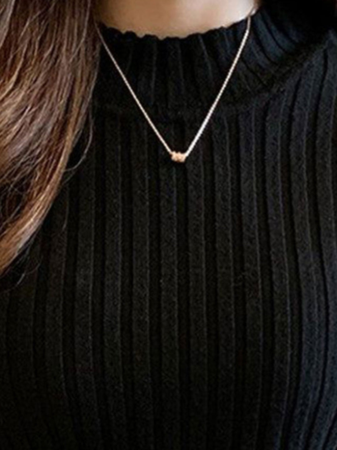 Black High Neck Knit Top