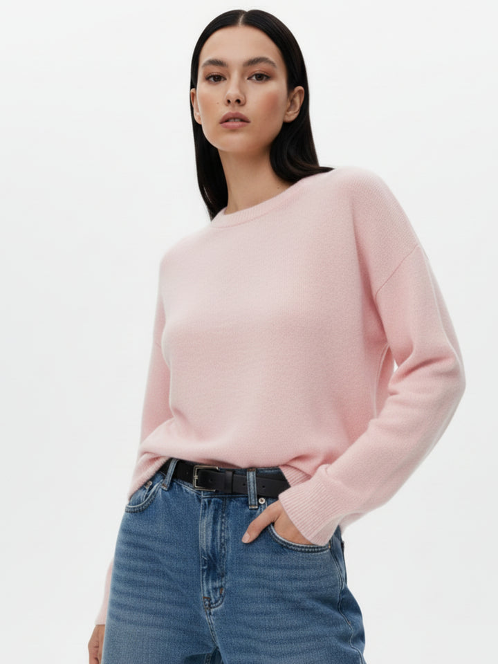 Pink Full Sleeve Round Neck Sweatshirt