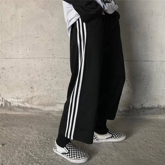 Black Contrast White Striped Jogger