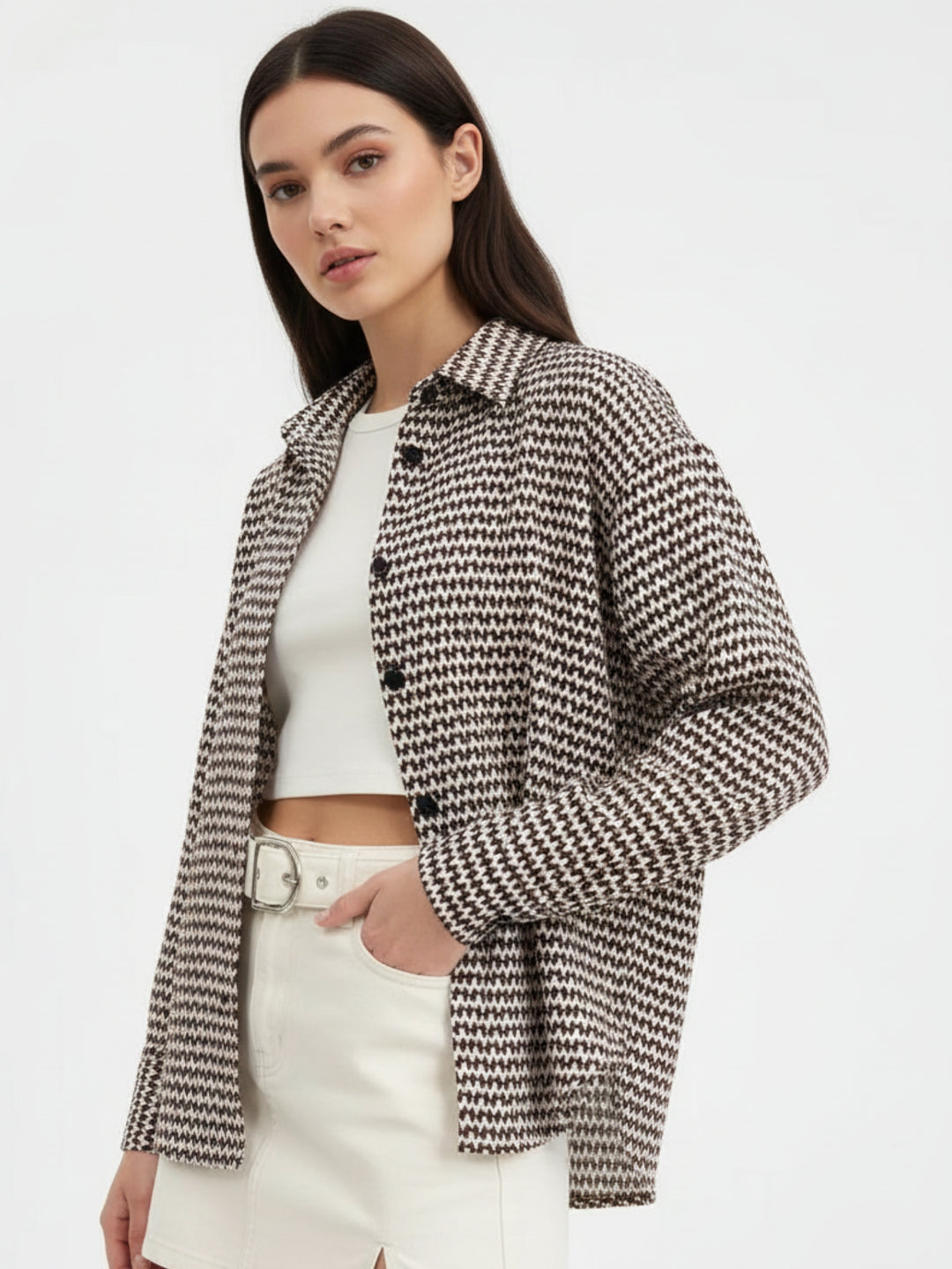 Multi Geometric Printed Button Down Shirt