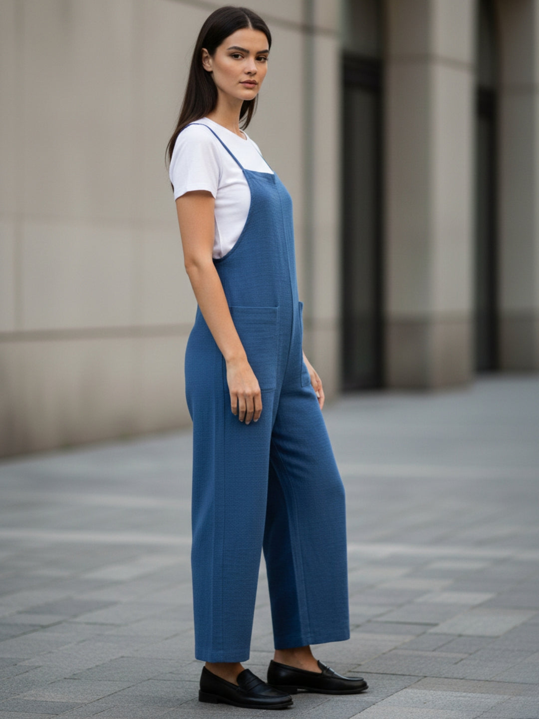 Blue Double Spaghetti Strap Jumpsuits