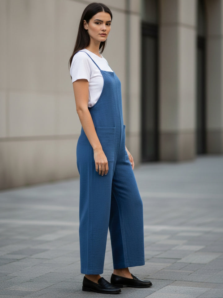 Blue Double Spaghetti Strap Jumpsuits