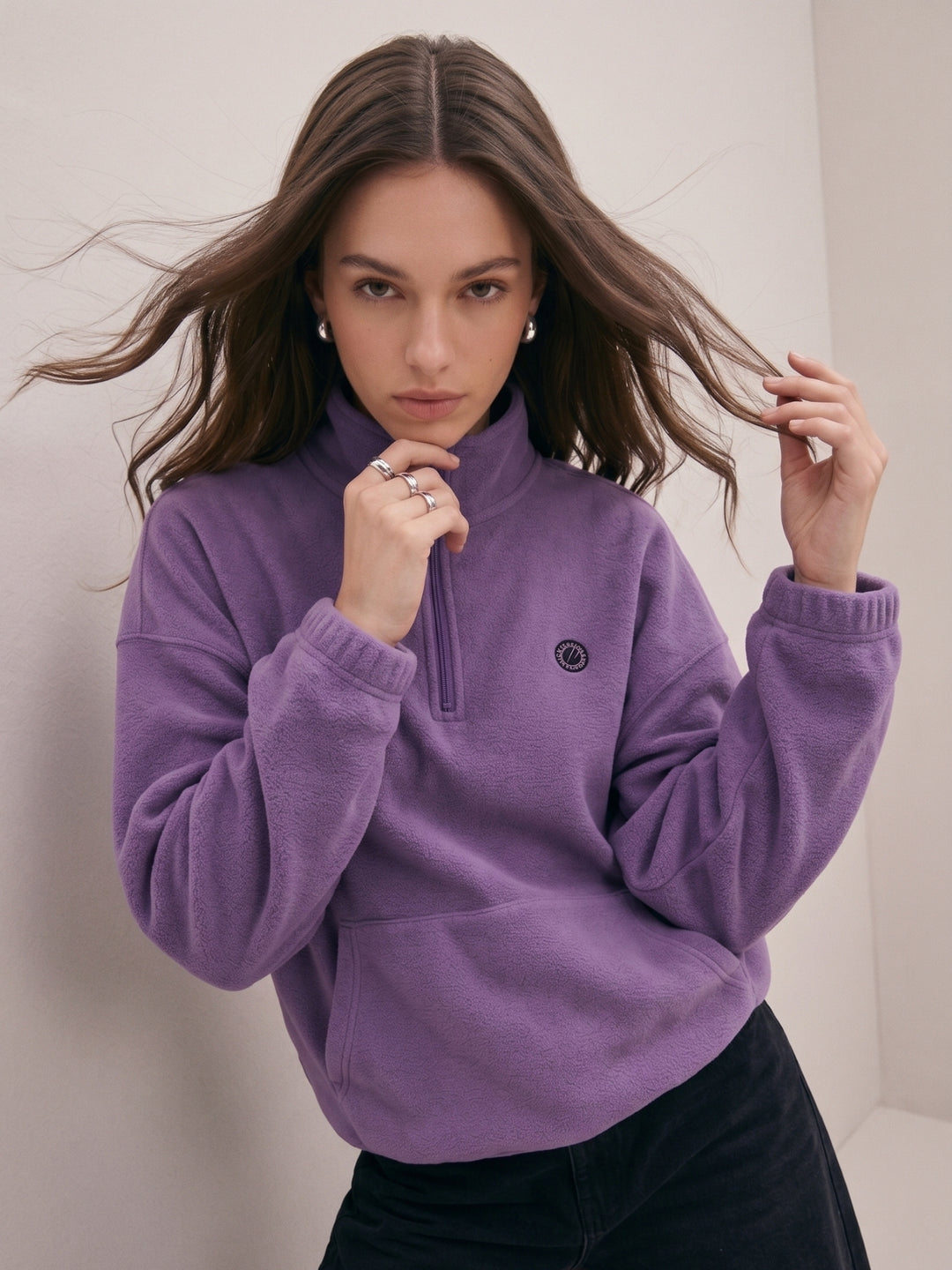 Purple Collar Sweat Shirt