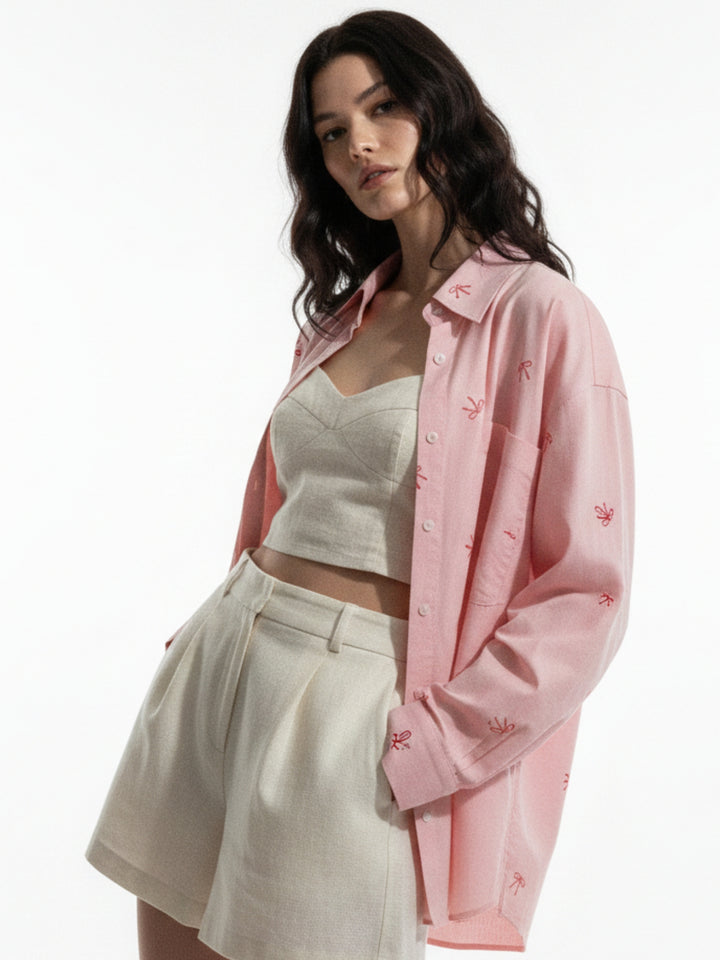 Pink Full Sleeve Printed Shirt