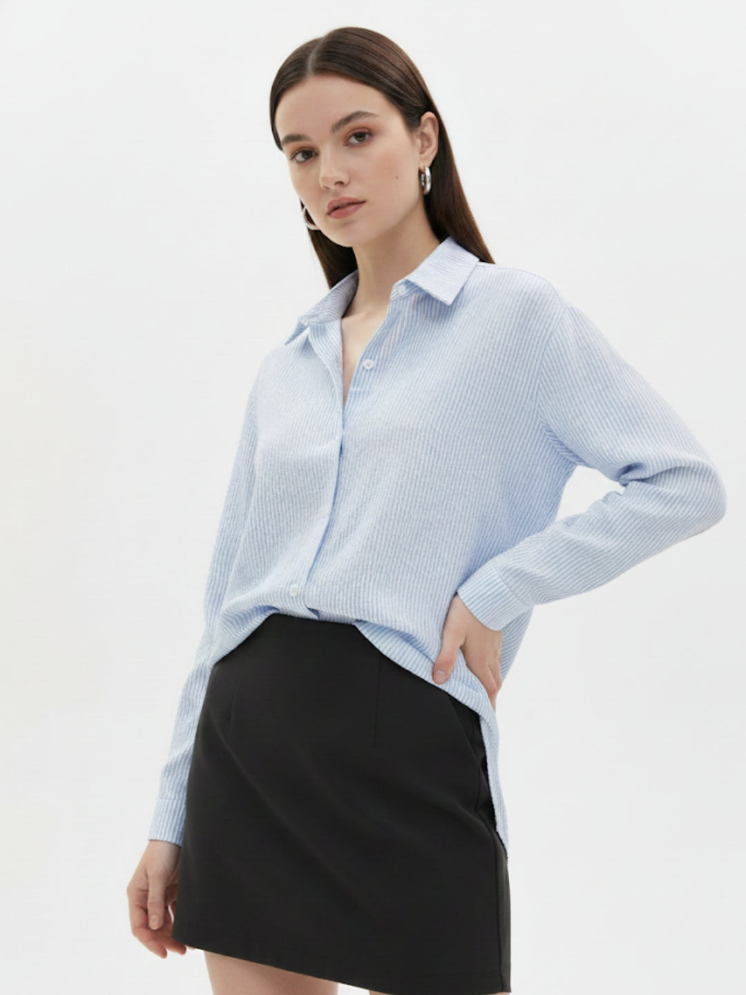 Light Blue Relaxed Front Buttoned Shirt