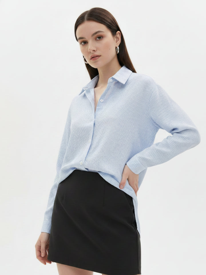 Light Blue Relaxed Front Buttoned Shirt