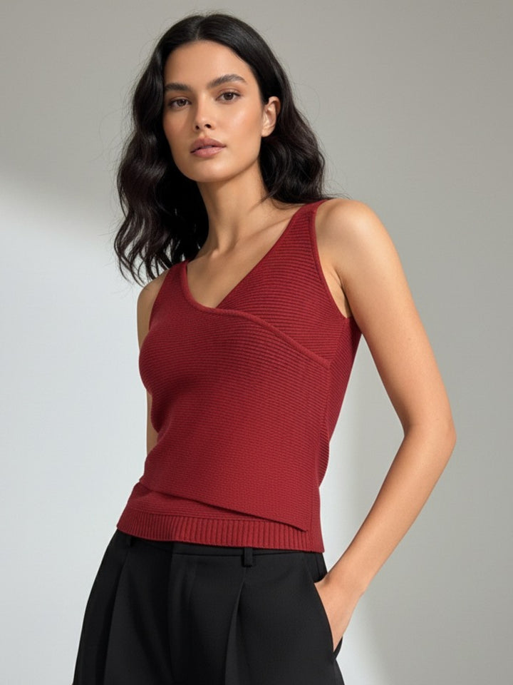 Wine Wrap Flat Knit Tank